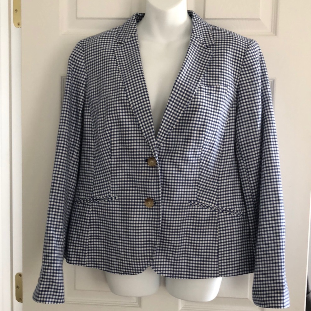 Blue and white checkered blazer from Talbot’s.